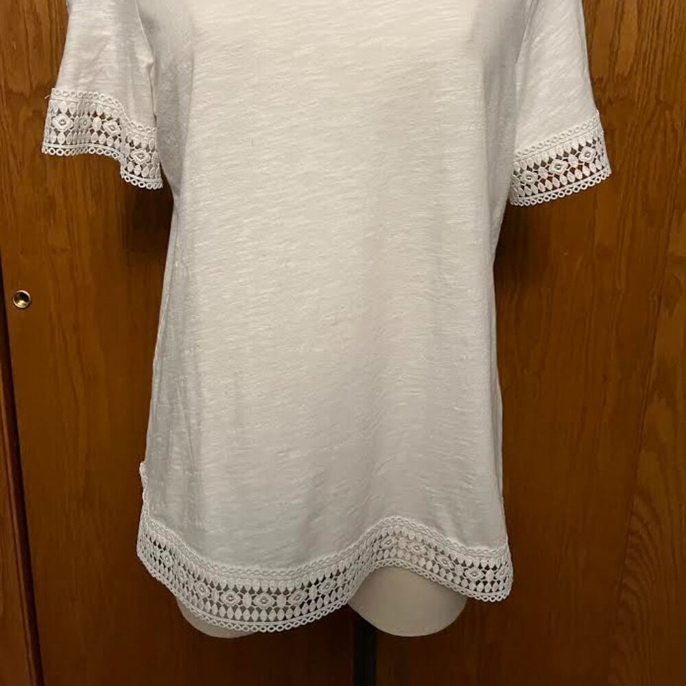 St. John's Bay Womens Crew Neck Short Sleeve Blouse - Picture 2 of 8